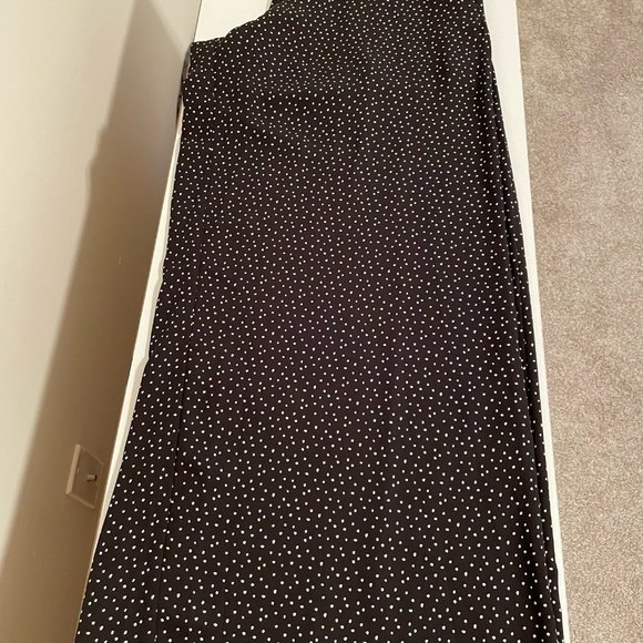 MM by My Michelle Black and White Polka Dot Wide Leg Dress Pants with Pockets - Picture 3 of 5